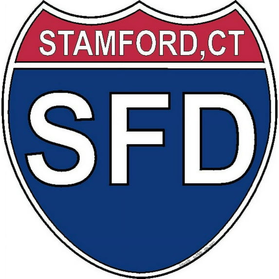 3.8 Inch US Interstate Sticker Stamford Connecticut