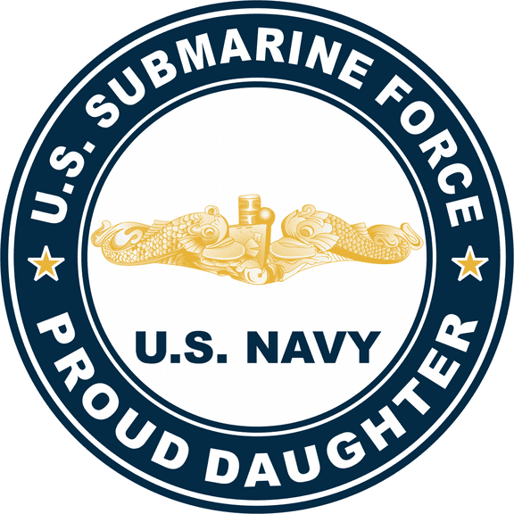 3.8 Inch US Submarine Force Proud Daughter Gold Dolphins Decal
