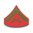 thumbnail image 1 of 3.8 Inch USMC E-3 LANCE CORPORAL GREEN / RED CHEVRON VINYL TRANSFER DECAL, 1 of 1