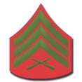 thumbnail image 1 of 3.8 Inch USMC E-5 SERGEANT GREEN / RED CHEVRON DECAL, 1 of 1