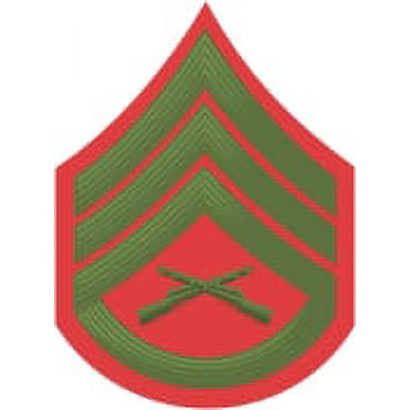 3.8 Inch USMC E-6 STAFF SERGEANT GREEN / RED CHEVRON DECAL