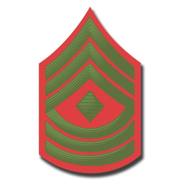 3.8 Inch USMC E-8 FIRST SERGEANT GREEN / RED CHEVRON DECAL