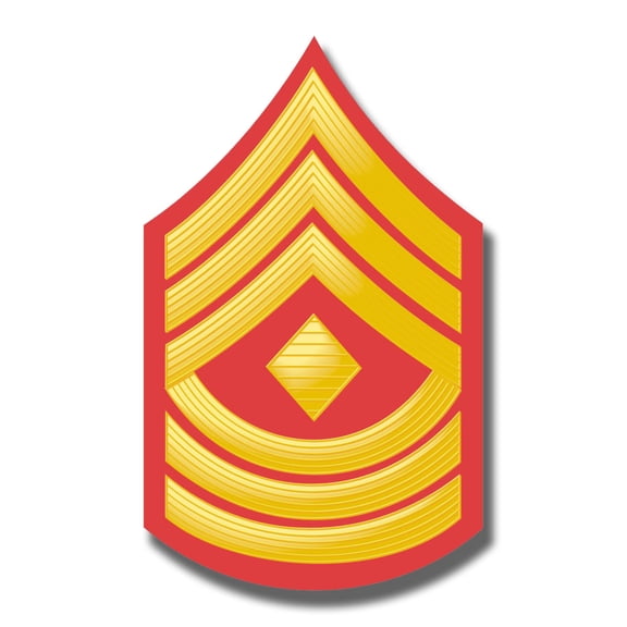 3.8 Inch USMC E-8 FIRST SERGEANT RED / GOLD CHEVRON DECAL