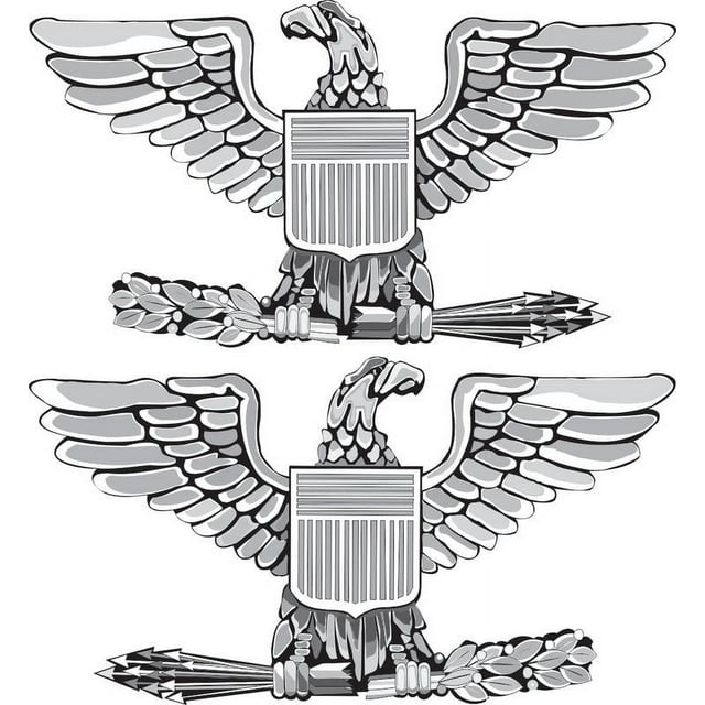 3.8 Inch USMC O-6 'Bird' Colonel Officers Rank Vinyl Transfer Decal Pair