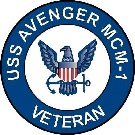 3.8 Inch USS Avenger MCM-1 Veteran Decal Sticker