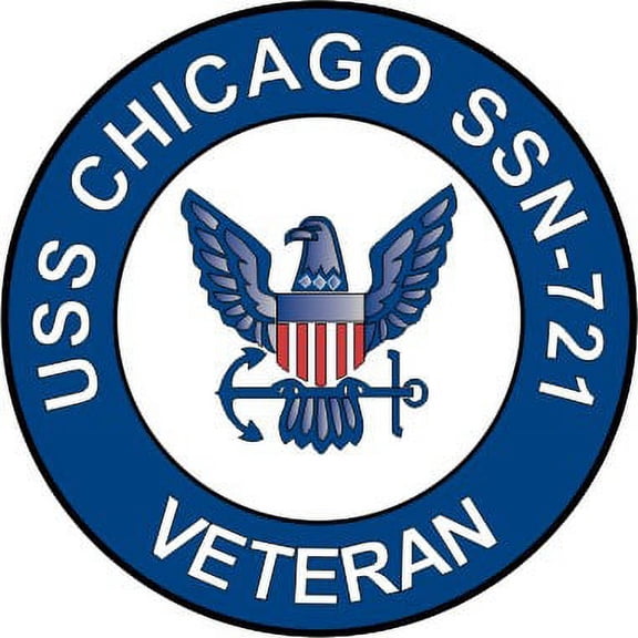 3.8 Inch USS Chicago SSN-721 Veteran Decal Sticker