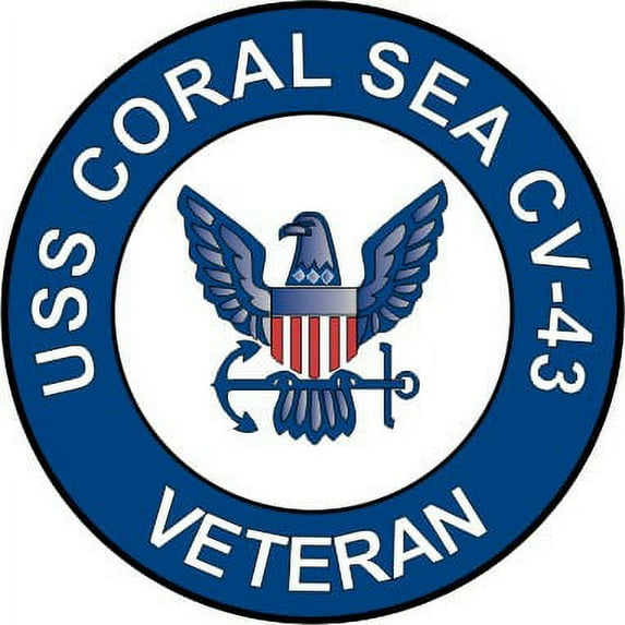 3.8 Inch USS Coral Sea CV-43 Veteran Decal Sticker