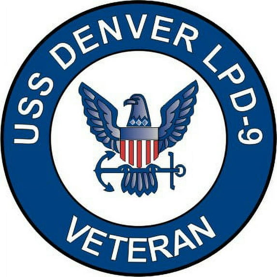 3.8 Inch USS Denver LPD-9 Veteran Decal Sticker