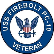 3.8 Inch USS Firebolt PC-10 Veteran Decal Sticker