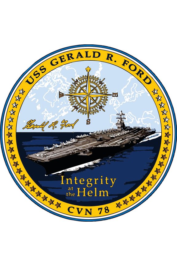 3.8 Inch USS Gerald R. Ford CVN-78 Crest Decal