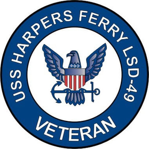 3.8 Inch USS Harpers Ferry LSD-49 Veteran Decal Sticker