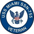 thumbnail image 1 of 3.8 Inch USS Miami SSN-755 Veteran Decal Sticker, 1 of 1