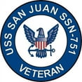 thumbnail image 1 of 3.8 Inch USS San Juan SSN-751 Veteran Decal Sticker, 1 of 1