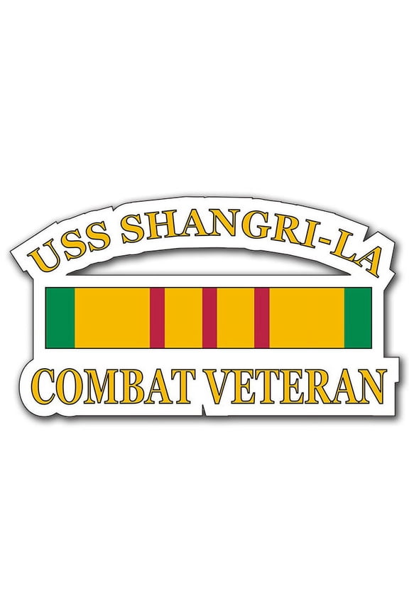 3.8 Inch USS Shangri-La CV-38 Vietnam Combat Veteran with Ribbon Decal