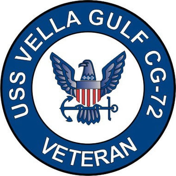 3.8 Inch USS Vella Gulf CG-72 Veteran Decal Sticker