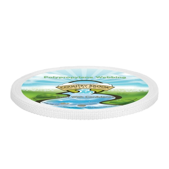Country Brook Design® 3/8 Inch White Polypro Webbing, 50 Yards