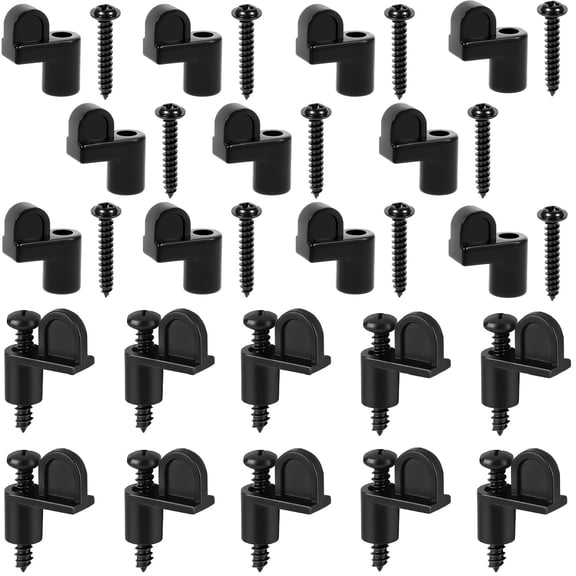 3/8 Inch Window Screen Clip with Screws, Storm Door Clips for Glass and Screen, Offset Fastener Clips to Hold Screen, Screen Retainer Clips for Storm Panels(24 Pack)