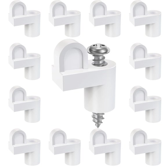 3/8 Inch Window Screen Clip with Screws, Storm Window Clips for Fastens Window Screens, Screen Door Clips, White