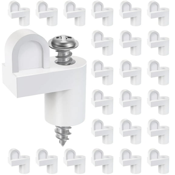 3/8 Inch Window Screen Clip with Screws, Storm Window Clips for Fastens Window Screens, Screen Door Clips, White