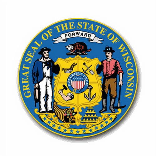 3.8 Inch Wisconsin State Seal Vinyl Transfer Decal