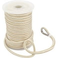 thumbnail image 1 of 3/8 Inch X 200 Feet Double Braid Nylon Anchor Line with Stainless Steel Thimble and Plastic Chuck (White/Gold), 1 of 18