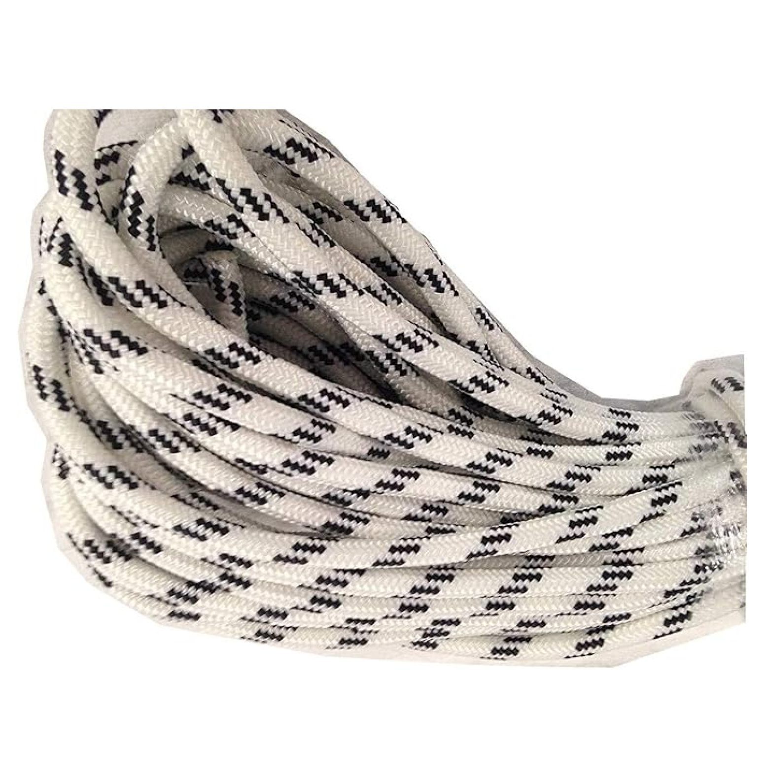 3/8 Inch by 100 Feet Tight Double Braid Polyester Rope, White with ...