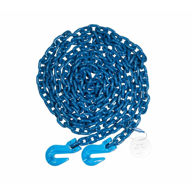 3/8 Inch x 20 FT G100 Transport Binder Chain with Clevis Grab Hooks