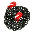 thumbnail image 1 of 3/8 Inch x 20 FT G80 Black Transport Binder Chain with Clevis Grab Hooks - 7,100 lbs Working Load Limit - Heavy Duty Grade 80 Safety Trailer Logging Chain, 1 of 9