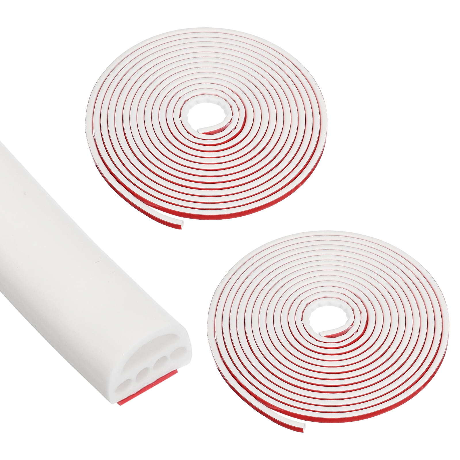 3/8 Inch x 20 ft Weather Stripping Door Seal Strip, 2 Pack Self Adhesive Silicone Seal Tape fit 3.5-5.5mm , White