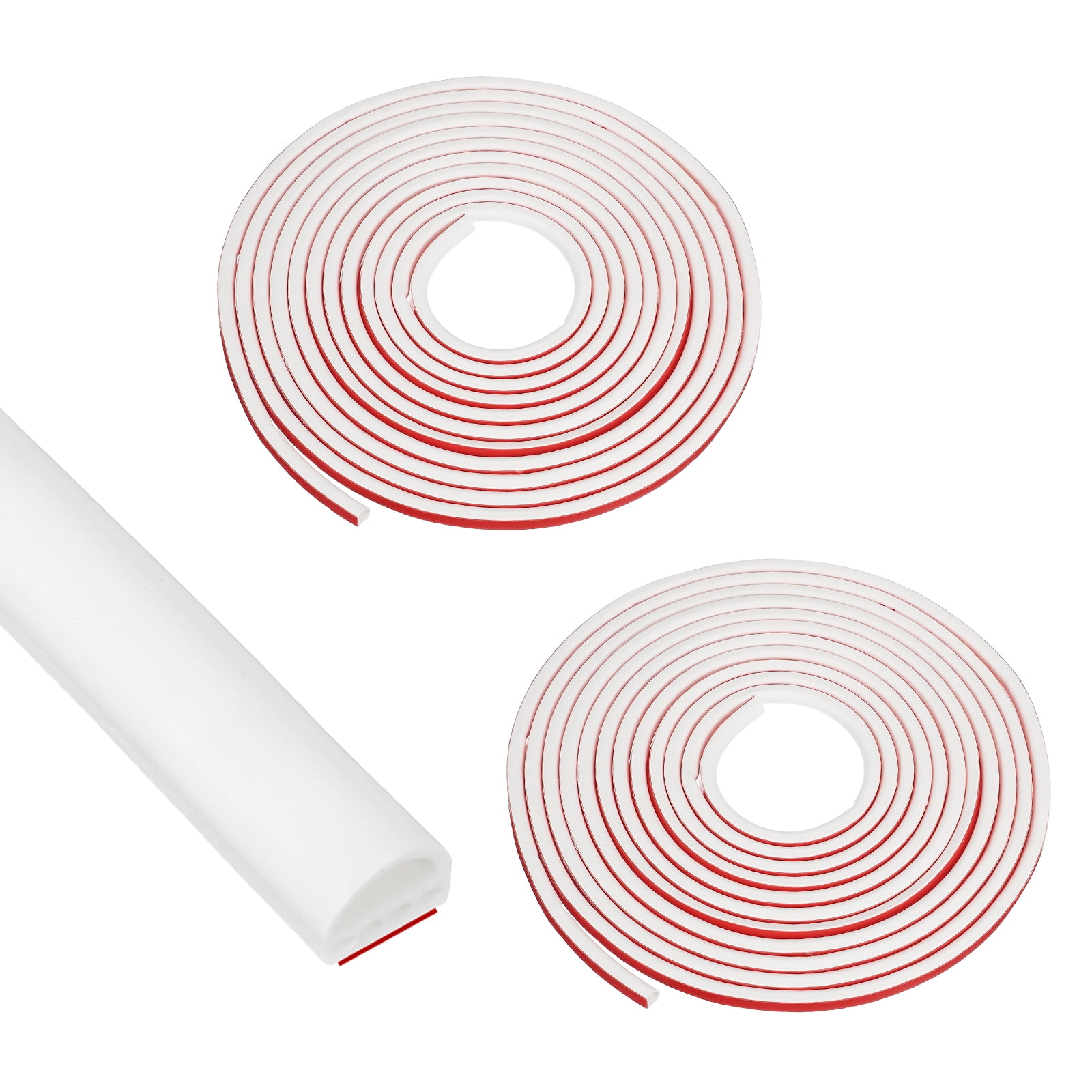 3/8 Inch x 20 ft Weather Stripping Door Seal Strip, 2 Pack Self Adhesive Silicone Seal Tape fit 5-7mm , White