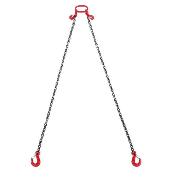 3/8 Inch x 6ft Chain Sling with Hooks - 11000lbs G80 Lifting Chains, 2 Leg Engine Hoist Chain, Adjustable Lift Chain for Engine & Automotive