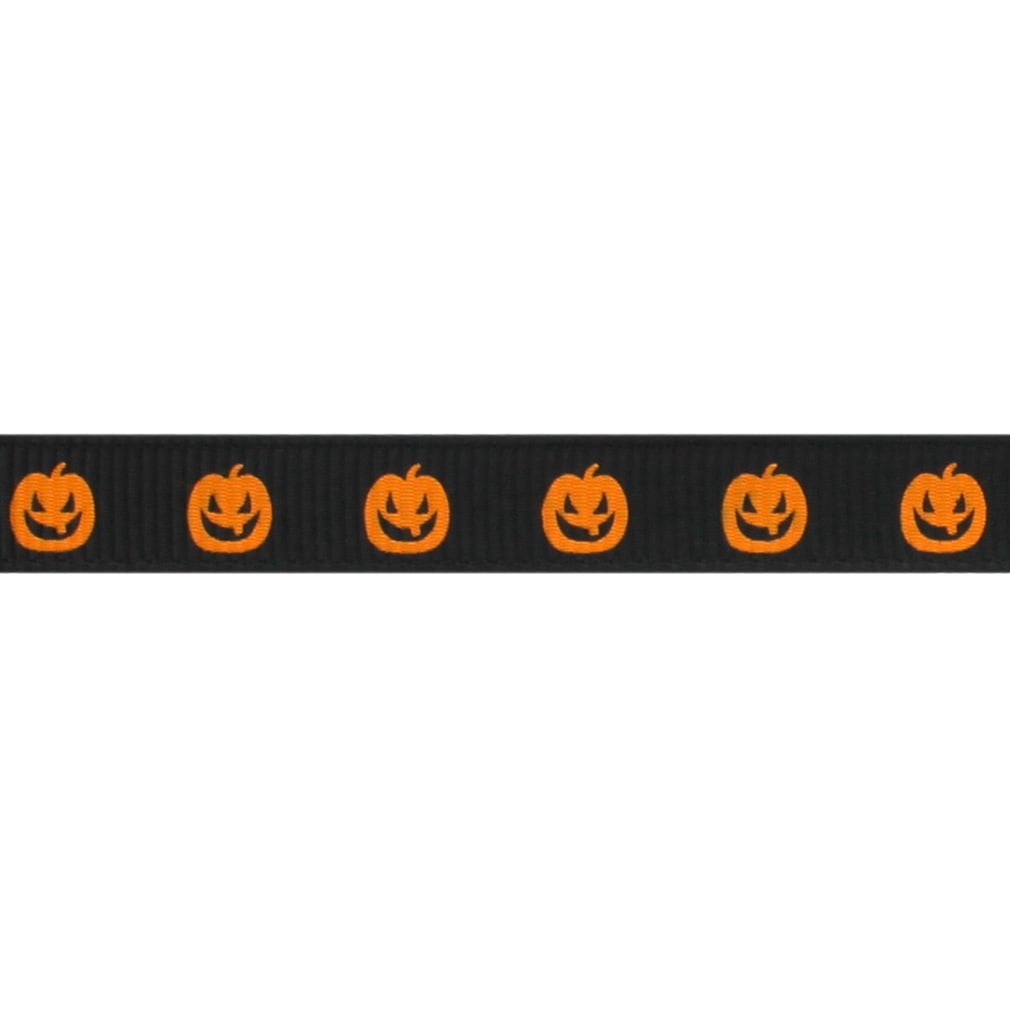 3/8" Jack-O-Lantern Grosgrain Ribbon 100 Yard
