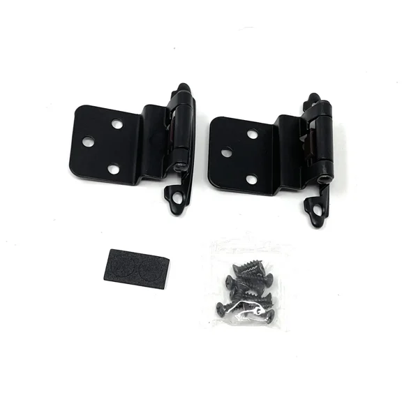 3/8" Kitchen Cabinet Inset Hinges Self Closing Face Mount Cupboard Hinge Black