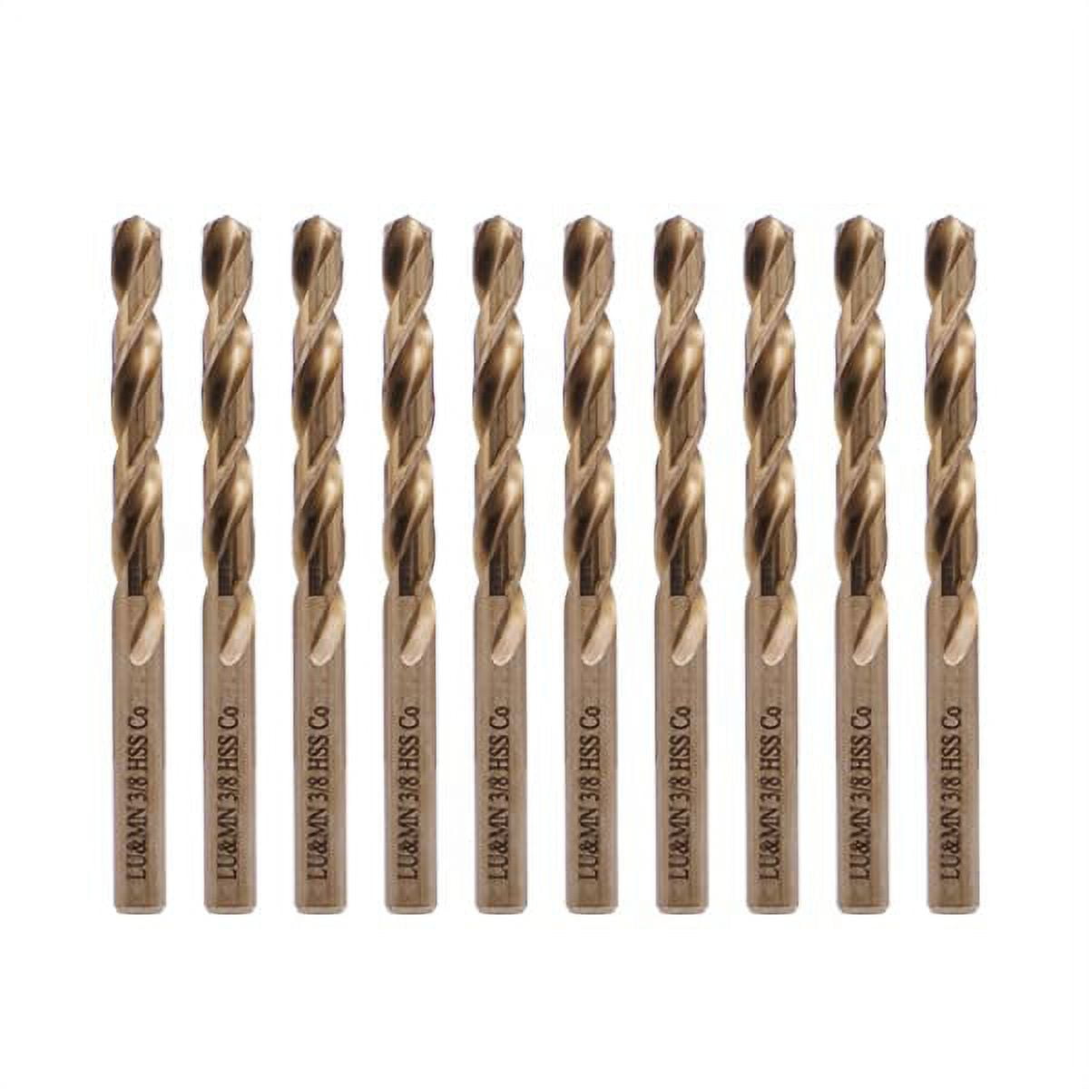 3/8" M35 Cobalt HSS Jobber Length Twist Drill Bit with Straight Shank ...