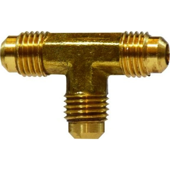 3/8 Male Flare Tee, SAE 45 Deg Flare, Brass Fittings