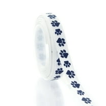3/8" Navy Blue Paw Grosgrain Ribbon 5 Yard