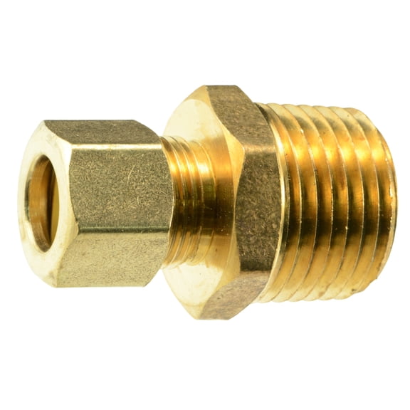 3/8" OD x 1/2MIP Brass Compression Pipe Connectors (2 pcs.)