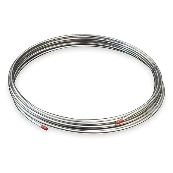 3/8" OD x 25' Stainless Steel Tubing Coil - 304 SS, .020" Wall - Welded Tubing for Fluid & Gas Transport, Industrial Applications
