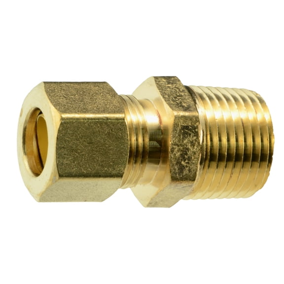 3/8" OD x 3/8MIP Brass Compression Pipe Connectors (2 pcs.)