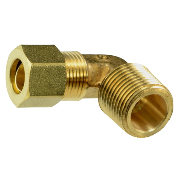 3/8" OD x 3/8MIP Brass Compression Pipe Elbows (2 pcs.)