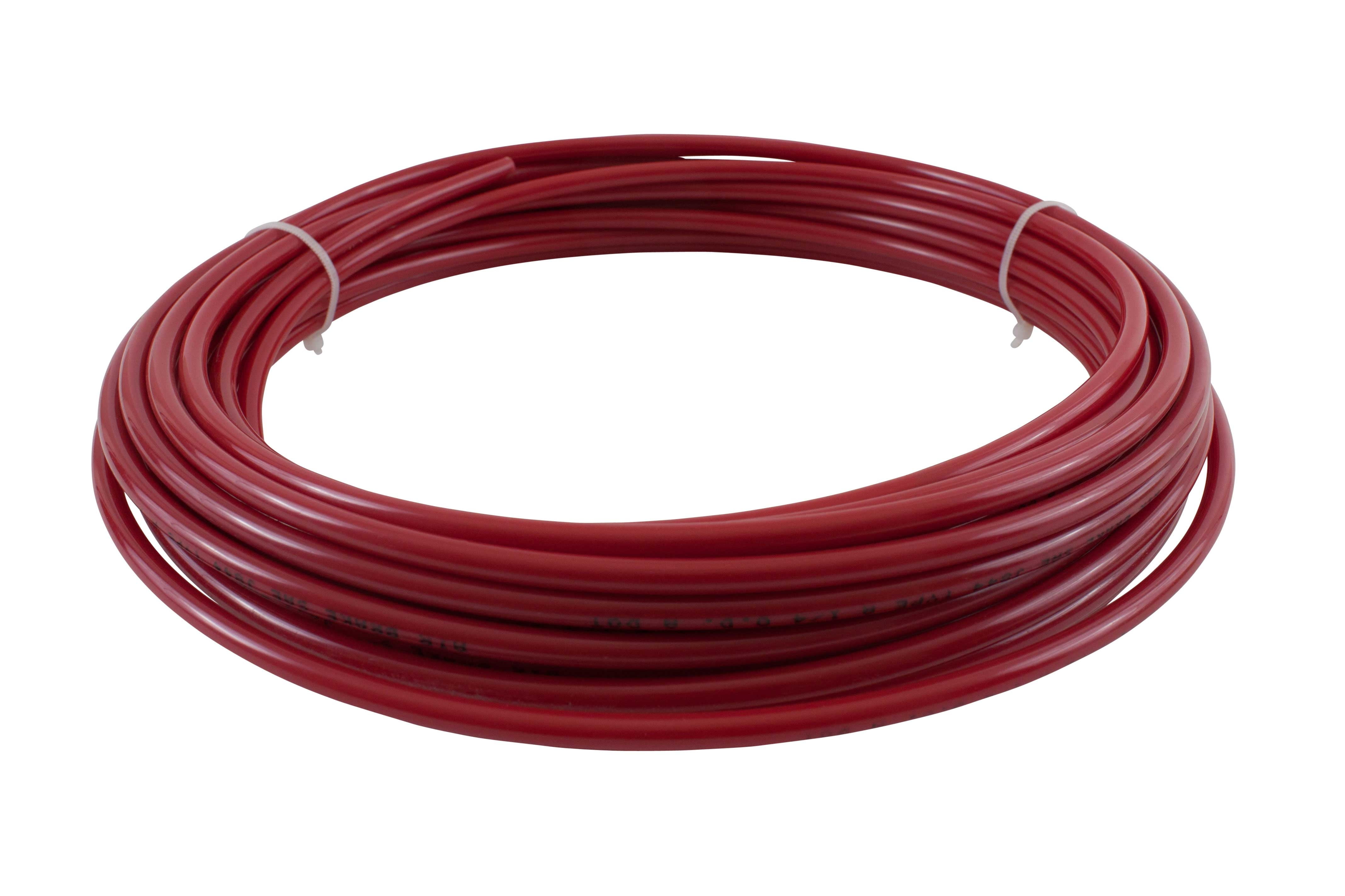3/8" OD x 50' Red SAE J844 Nylon Air Brake Tubing DOT Approved | Pneumatic Nylon Air Line Hose for Air Brake System