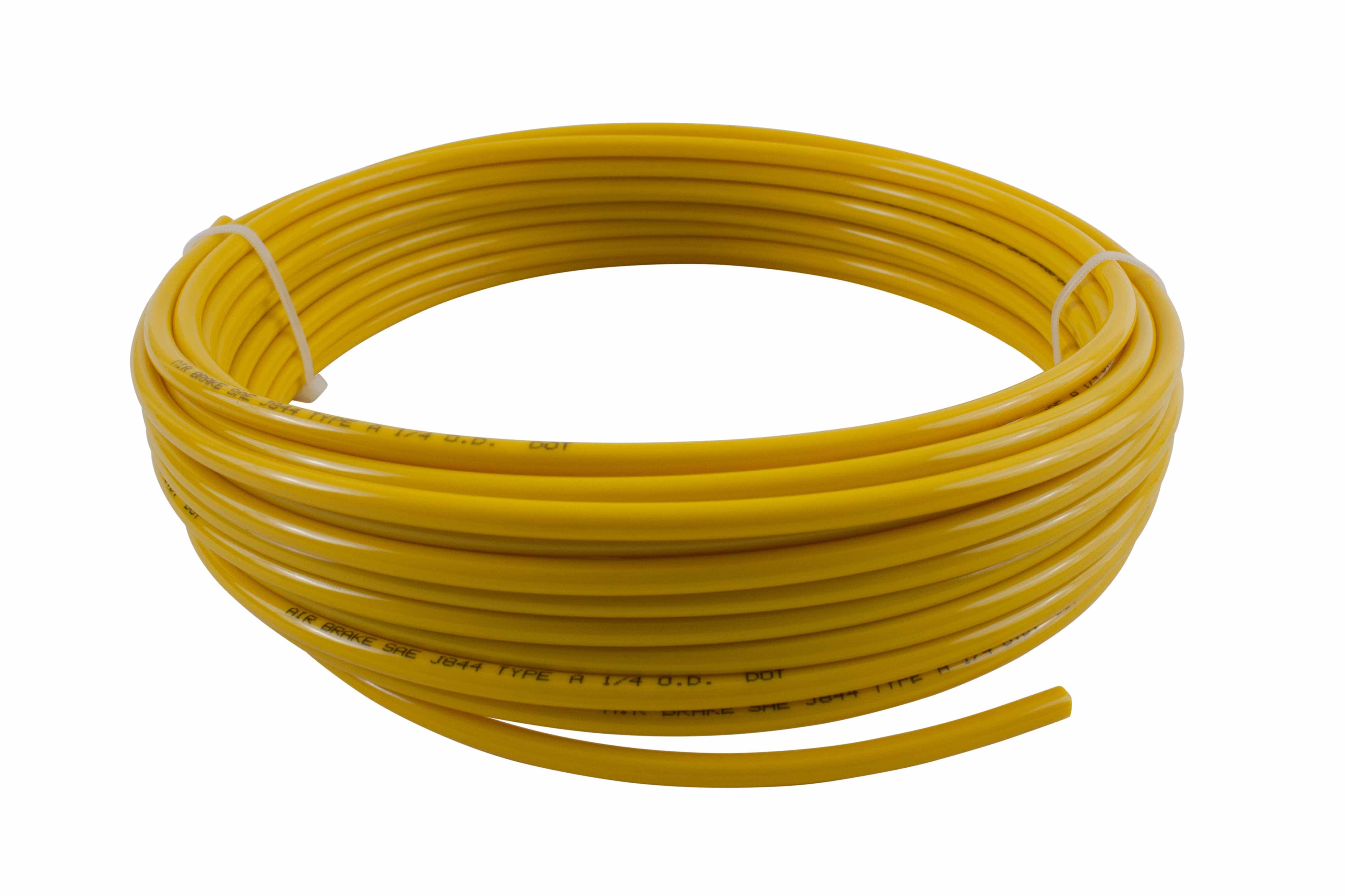3/8" OD x 50' Yellow SAE J844 Nylon Air Brake Tubing DOT Approved | Pneumatic Nylon Air Line Hose for Air Brake System