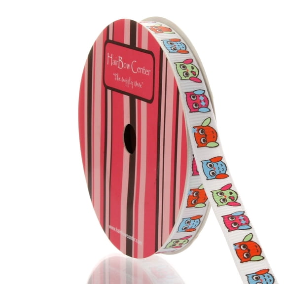 3/8" Owl Grosgrain Ribbon 5 Yard
