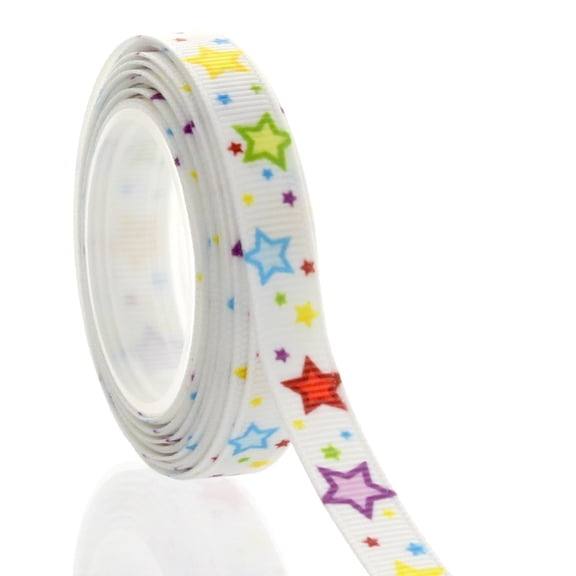 3/8" Party Stars Grosgrain Ribbon 5 Yard