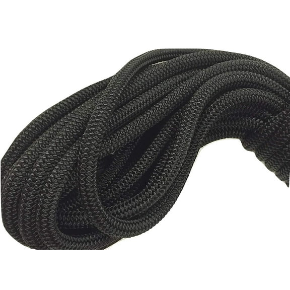 3/8" Premium Double Braided Nylon Rope, Black, 150 ft