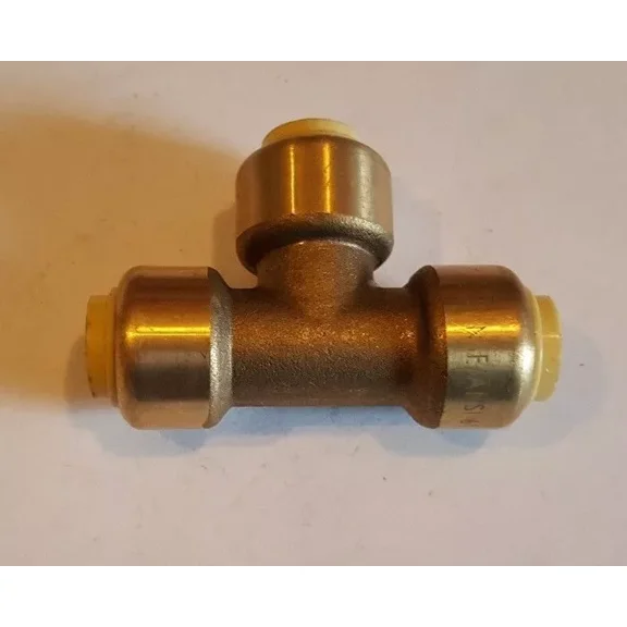 3/8" Push Fit Tee Fittings (10 Pack) - Lead-Free Brass, No-Solder Push-to-Connect Fittings for Copper/CPVC/PEX Pipe, ANSI/NSF-61 Certified, 200PSI 200F, Underground & In-Wall Use