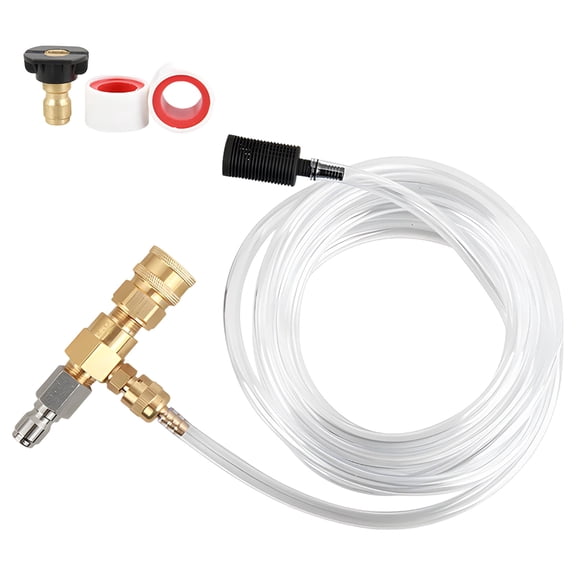 3/8 Quick Connect Adjustable Valve Downstream Injector Kit, Pressure Washer Soap Attachment, 4000 PSI Max, 2-5 GPM Max Flow, Long-Lasting Brass Steel Plastic for Foam Cannon Car Wash Garden Cleaning