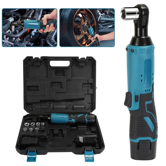 3/8" Ratchet Wrench, iMounTEK Extended Cordless Ratchet Wrench Kit with 2Pcs 1200mAh Batteries and Charger, 400RPM Variable Speed Ratcheting Wrench with 7 Sockets