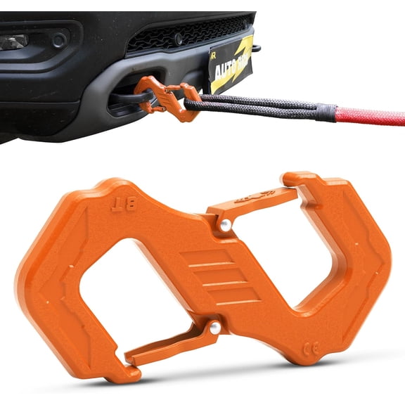 3/8" S Tow Hook, G80 Steel Quick Winch Shackle 33,000Lbs Break Strength, Heavy Duty Off-Road Recovery Connect Hook for SUV, Truck, Trailer & Towing Applications, Orange