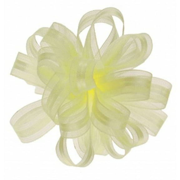 3/8" Satin and Organza Pull Bow 25 Yards Makes 25 Bows - Yellow
